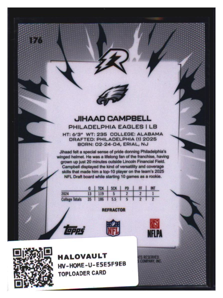 Photo 3 of 2025 Topps Refractor Jihaad Campbell #176
