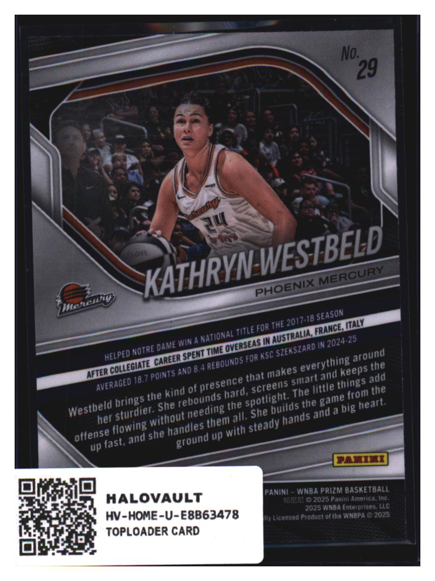 Photo 3 of Panini Prizm Silver Prizm Kathryn Westbeld #29